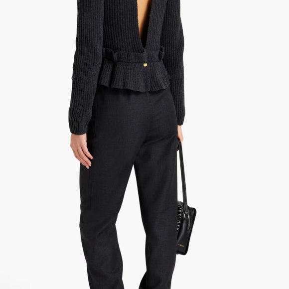 Ganni open-back ruffled ribbed wool-blend sweater - Picture 2 of 6